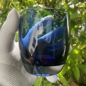 GLASSYBABY MIDNIGHT Candle Holder Votive Blue Transparent Pre-Triskelion Sticker